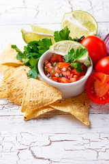 Traditional mexican tomato salsa sauce