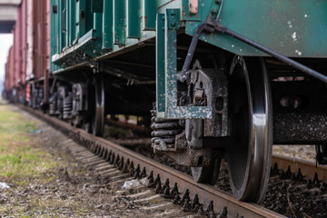 Fototapeta na wymiar Freight trains on city cargo terminal - Image