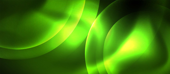 Neon glowing circles vector abstract background