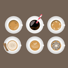 coffee art latte mock up. vector illustration