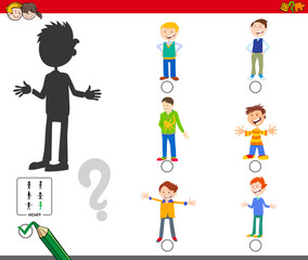 shadows game with cartoon kid boy characters