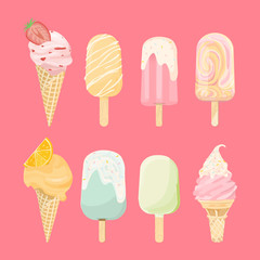 sweet ice cream, isolated. vector
