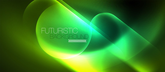 Neon glowing techno lines, blue hi-tech futuristic abstract background template