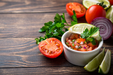 Traditional mexican tomato salsa sauce