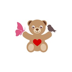 Teddy bear icon logo sign