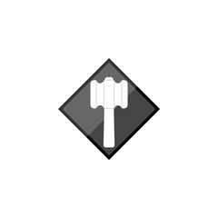 Auction hammer icon. Law judge gavel symbol.