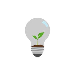 Bulb leaf logo icon 