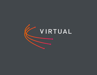 Simple logo icon abstract lines virtual reality