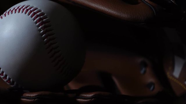 A movement, a baseball and baseball equipment footage 4K