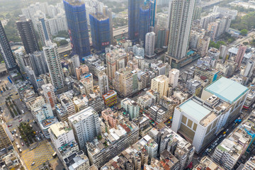 Aerial view of Hong Kong city