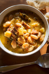 Polish bean soup with bacon  