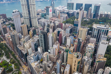  Aerial view of Hong Kong skyline