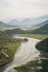 Fototapeta na wymiar Lake Skadar seen from Pavlova Strana Viewpoint, Montenegro, Europe.