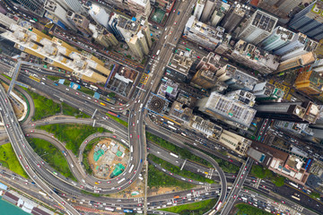  top view of Hong Kong city