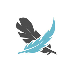 Feather icon on background for graphic and web design. Simple vector sign. Internet concept symbol for website button or mobile app.
