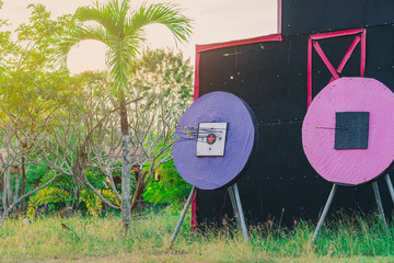 Target archery used for archery training in amusement parks