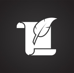 Feather icon on background for graphic and web design. Simple vector sign. Internet concept symbol for website button or mobile app.