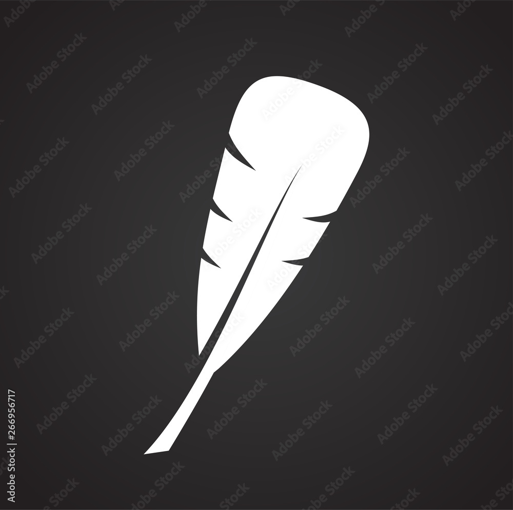 Poster feather icon on background for graphic and web design. simple vector sign. internet concept symbol f