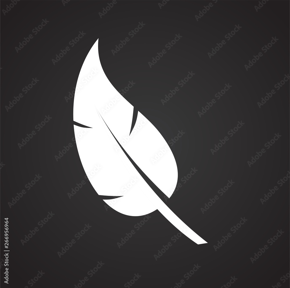 Poster feather icon on background for graphic and web design. simple vector sign. internet concept symbol f