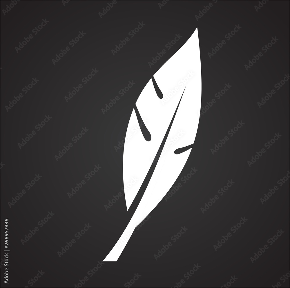 Poster feather icon on background for graphic and web design. simple vector sign. internet concept symbol f