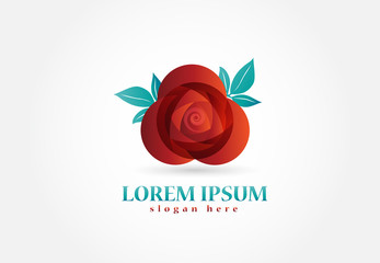 Rose flower logo vector