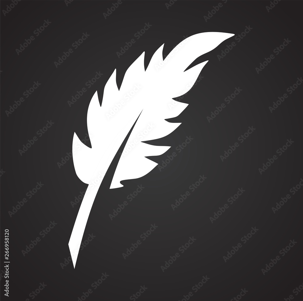 Poster feather icon on background for graphic and web design. simple vector sign. internet concept symbol f