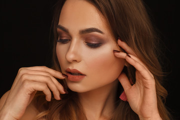 Portrait of a beautiful woman. Studio photo session