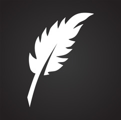 Feather icon on background for graphic and web design. Simple vector sign. Internet concept symbol for website button or mobile app.