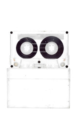 80s cassette tape on plastic cassette tape cases no label  pack on white background.