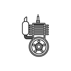 vector outline icon of engine