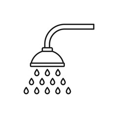 vector outline icon of shower