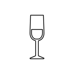 vector outline icon of wine glass