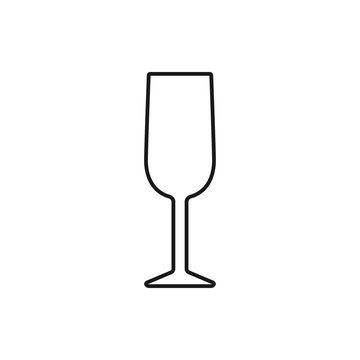 vector outline icon of wine glass