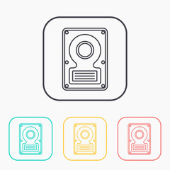 vector outline icon of hard disk