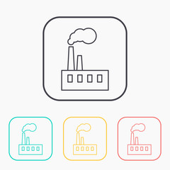 vector outline icon of factory