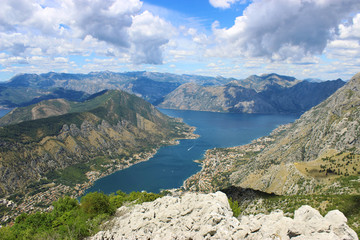 Panorama at Bay of Kotor in Montenegro