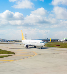 Airplane at runway, Istanbul airport