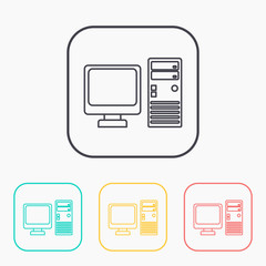 vector outline icon of computer