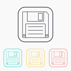 vector outline icon of hd diskette