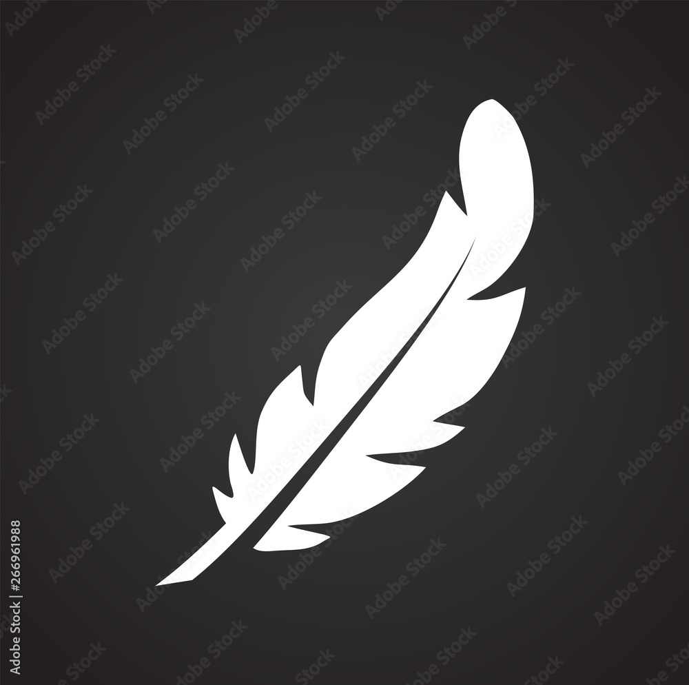 Poster feather icon on background for graphic and web design. simple vector sign. internet concept symbol f