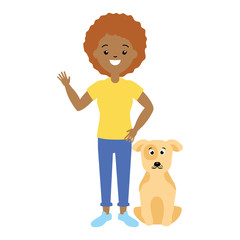 woman and pet animals