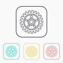 vector outline icon of gear