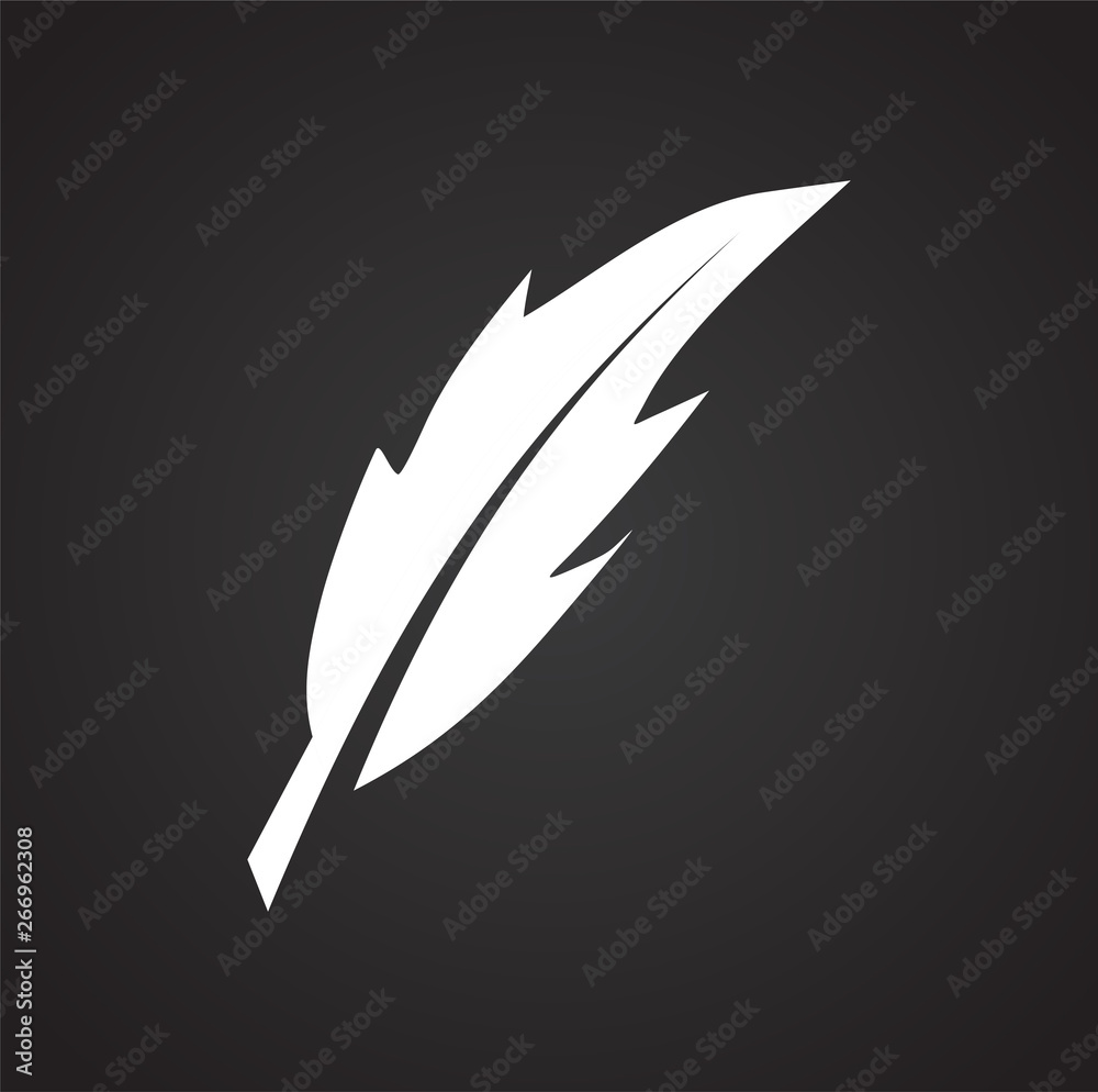Poster feather icon on background for graphic and web design. simple vector sign. internet concept symbol f