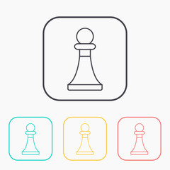 vector outline icon of chess pawn