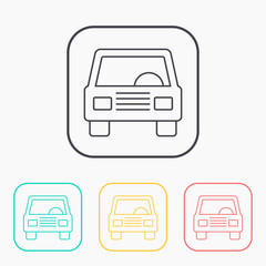 vector outline icon of car front