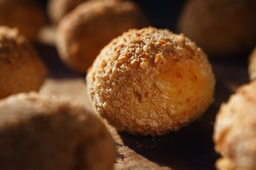 Fresh delicious bun without yeast from cottage cheese dough. Bread for healthy nutrition of athletes for a special home recipe.