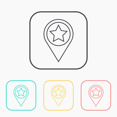 Map pointer illustration. Navigation vector outline icon