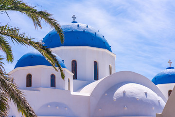 Church of Holy Cross in Perissa on Santorini island, Greece