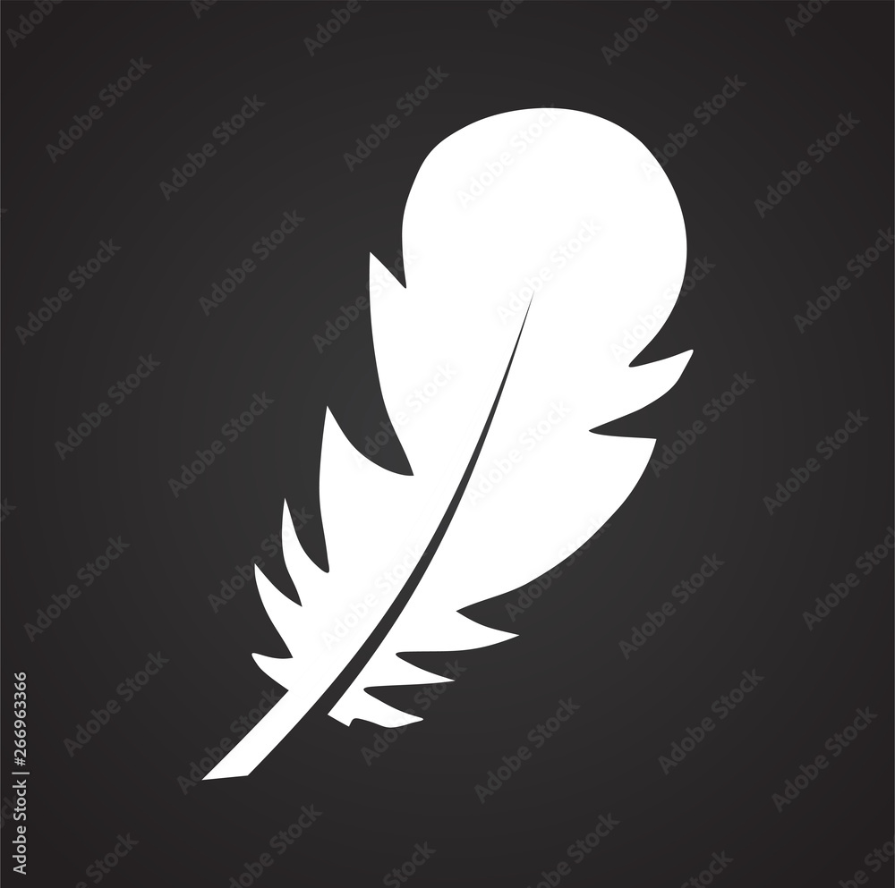 Poster feather icon on background for graphic and web design. simple vector sign. internet concept symbol f