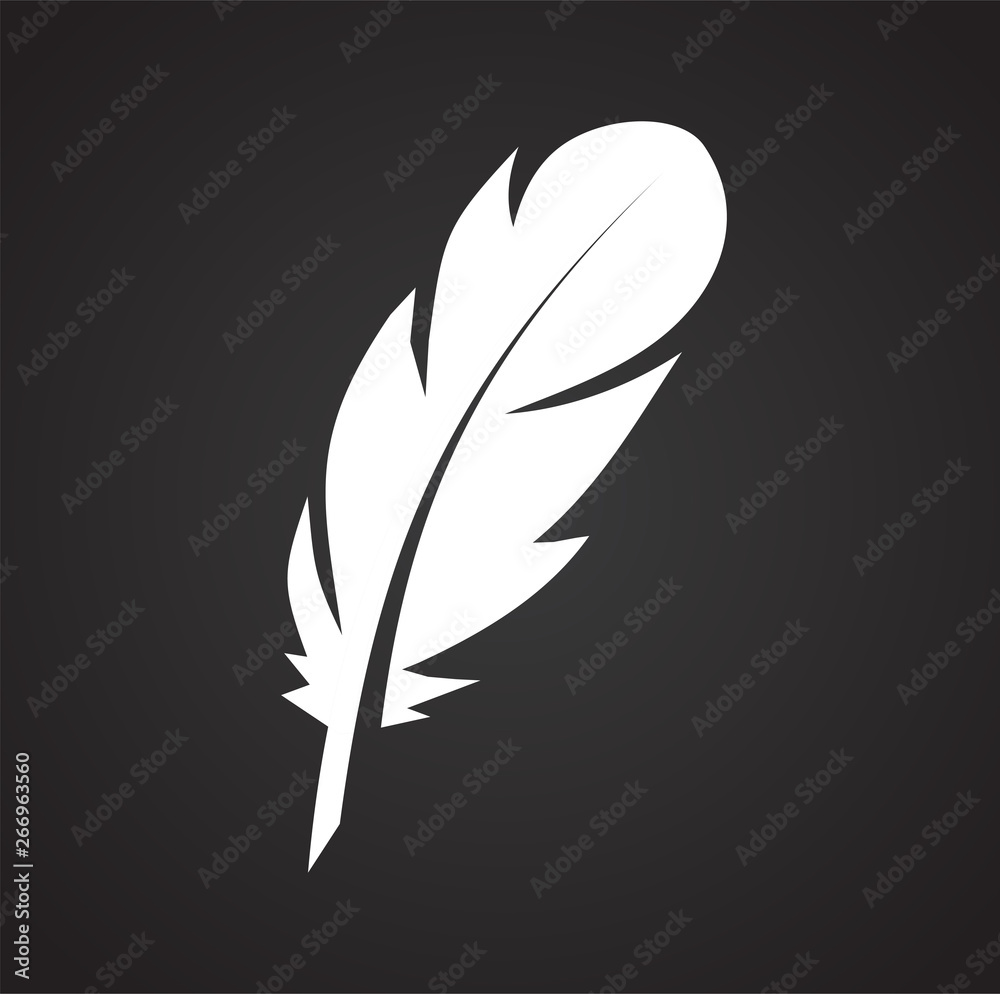 Poster feather icon on background for graphic and web design. simple vector sign. internet concept symbol f